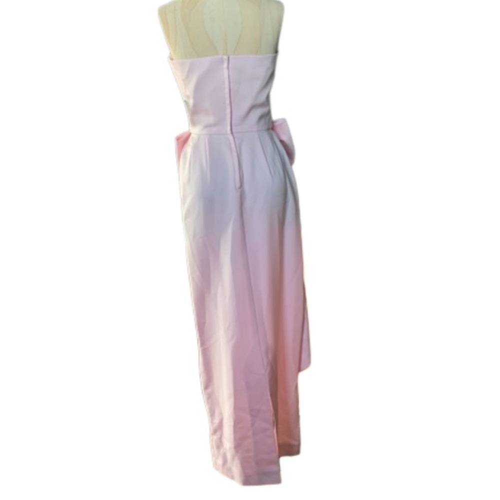 Victor Costa Women's Pink Satin Size 8 Strapless With Waist Bow Dress Vintage - Picture 4 of 12